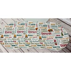 SET OF 4 CAMPING LIFE LARGE ROUND KAY DEE DESIGNS 15" BRAIDED PLACEMATS